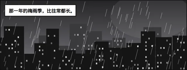 示例插画:雨夜城市远景。